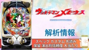 パチンコ「ウルトラマンメビウス デカヘソ319」評価解析情報 スペック カスタム 先読み 保留 通常時 RUSH 信頼度